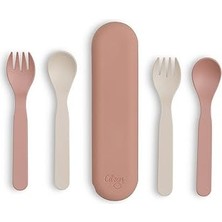Mey İthalat Citron Citron Bio-Based 2'li Çatal Kaşık Takımı ve Kutusu - Pink/cream 1196960