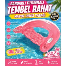 Poyraz Ticaret Intex 58859 Bardaklı Tutunmalı Tembel Rahat Havuz ve Deniz Yatağı Pvc Malzeme