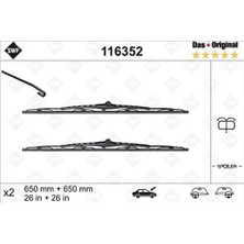 Mey İthalat Valeo Swf Das Original Set Silecek Seti Peugeot 807 (2004 ve Sonrası), Citroen C8 (2002 ve Sonrası) (650+650 Mm) 116352