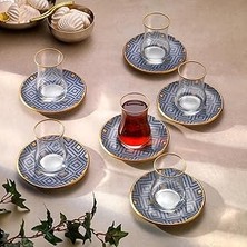 Mey İthalat 6 Lık Mozaik Cam Çay Seti 12 Parça - Schafer