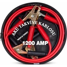 Mey İthalat Akü Takviye KABLOSU,1200 Amper, 2,3 Metre Uzunluk, Profesyonel Heavy Duty, Güçlü Timsah Kıskaçlı, Bakır Iletken, Made In Turkey