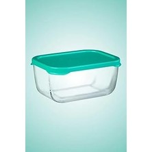 Mey İthalat Paşabahçe Snow Box Saklama Kabı 420 cc Ikili Plastik Turkuaz Kapaklı