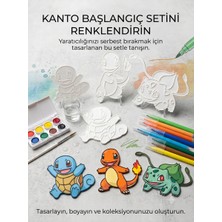 Major Hobi 3lü Pokemon Boyama Paneli Seti 12 cm  Boyanabilir Duvar ve Masa Süsü