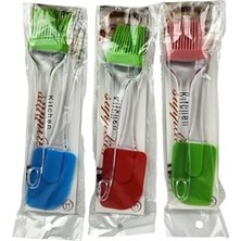 Mey İthalat Silikon Spatula ve Yumurta Fırçası Ikili Mutfak Seti - Isıya Dayanıklı Kristal Saplı Hazırlık Seti - Pasta, Kek ve Soslama Set (1 Adet Ikili Set - Karışık Renk)
