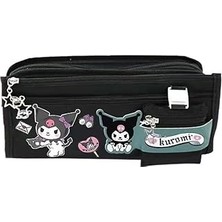 Mey İthalat Sanrio Kuromi Siyah Yüksek Kapasiteli Çok Gözlü Kalemlik Kalem Kutusu