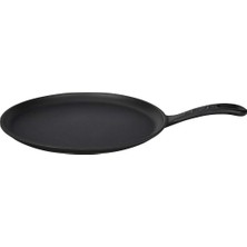 Mey İthalat Lava Döküm Krep / Pizza / Pancake Tavası, Yuvarlak, Metal Saplı, 26CM, Siyah