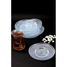 Mey İthalat Tabakevi Tabak Evi Aden Sensu Cam Çay Tabağı 12CM Sade 6 Lı 2494
