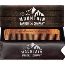 Mey İthalat Rocky Mountain Barber Company Saç Tarağı - Hediye Kutusunda Yüksek Kaliteli Tasarım ile Baş Saçı, Sakal, Bıyık Için Ince ve Orta Dişli Anti-Statik ve Takılmayan Ahşap