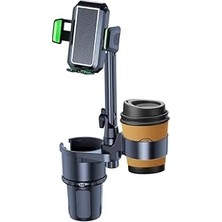 Mey İthalat Coverzone Araç Içi Telefon Tutucu ve Çift Bardak Tutuculu Büyük Boy 40 cm Yükseklik Kullanımı Kolay ve Pratik Fonksiyonel Telefon Tutucu SB-3066S