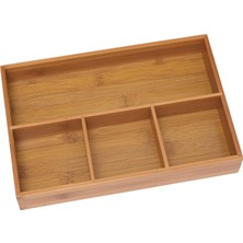 Mey İthalat Lipper International 824 Düzenleyici Tepsi Bambu Ağacından, 4 Bölmeli, 29,5 x 20,3 x 4,5 cm