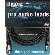 Mey İthalat Klotz M1 MY206 Ts x Female Xlr Klotz Uçlu Mikrofon Kablosu Siyah 3m