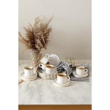 Mey İthalat Keramika Shizen Krem Stackable Çay Takımı 12 Parça 6 Kişilik Q44