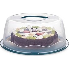 Mey İthalat Geçmeli Kilitli, Kapaklı ve Saplı Yaş Pasta, Kek Taşıyıcı, Mutfak Saklama Için Yuvarlak Fanus, Bpa Içermeyen Kek Fanusu, Börek, Çörek Saklama Kabı, Cupcake, Turta Taşıma Kutusu (Lacivert)