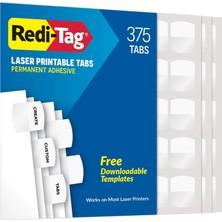 Mey İthalat Redi-Tag Lazer Yazıcı Uyumlu Indeks Etiketleri, 2,9 x 3,2 Cm, Beyaz, 375 Adet