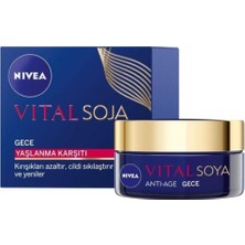Mey İthalat Nıvea Vital Soya Yaşlanma Karşıtı Gece Bakım Kremi, 50 ml