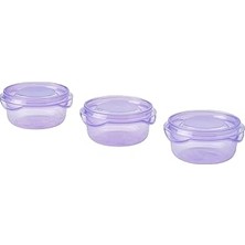 Mey İthalat Plastik Saklama Kabı Seti, Lila, 70 Ml, 3 Parça