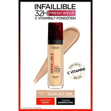 Mey İthalat L'oreal Paris Infaillible 32H Fresh Wear C Vitaminli Fondöten - 120 Vanilla
