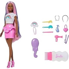 Mey İthalat Barbie Gökkuşağı Saçlar Bebeği Kahverengi Saçlı JJP08