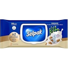 Mey İthalat Selpak Organik Bambu Badem Sütlü Islak Mendil 1X50