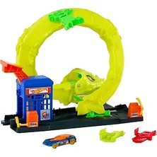 Mey İthalat Hot Wheels 1/64 Ölçekli Döküm Metal Araç Yılan Servis Istasyonu, 2 Çalma Modu, Döngü ve Speed Snap Parça, JBM63