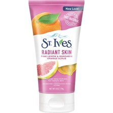 Mey İthalat St. Ives Parlak Cilt Yüz Scrub Donuk Ciltler Için Pembe Limon ve Mandalina Turuncu Dermatolog Test Edilmiş Yüz Yıkama Ovma Yüzde 100 Doğal Eksfoliant