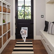 Mey İthalat Ideal Pet Products Deluxe Alüminyum Evcil Hayvan Kapısı, Teleskopik Çerçeve, Orta, 7" x 11.3", Beyaz