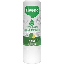 Mey İthalat SIVENO%100 Doğal Dudak Koruyucu Nane & Limon Bitkisel Lipbalm Krem Nemlendirici Parlatıcı Onarıcı 6 G