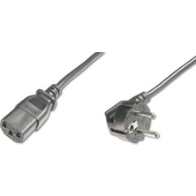 Mey İthalat Dıgıtus Şebeke Bağlantı Kablosu - 1,8 M - Cee 7/7 (Tip-F) 90° C13 - Fiş / Soket - H05VV-F3G - 0,75 Mm²