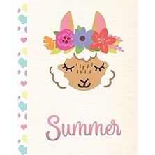 Mey İthalat Summer: Personalized Llama Sketchbook For Girls With Pink Name - 8.5X11 110 Pages. Doodle, Draw, Sketch, Create!