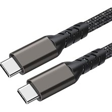 Mey İthalat Constraın Siyah 2.jenerasyon Type, C To Type, C Ile Uyumlu Usb3.2 Pd Data Kablosu 100W 20GBPS 4K 60Hz 0.2 M