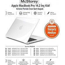 Mey İthalat Mcstorey MacBook Pro 14.2 Inç Kılıf A2442 A2779 A2918 A2992 A3112 A3401 A3185 A3434 A3426 A3427 Uyumlu Kristal Parlak Şeffaf Sert Kapak Hard Case Ince Koruyucu Şeffaf