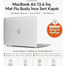 Mey İthalat Mcstorey MacBook Air 13.6 Inç Kılıf A2681 A3113 A3240 A3449 M2 M3 M4 M5 Uyumlu Mat Buzlu Şeffaf Sert Kapak Ince Hard Case Şeffaf