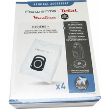 Mey İthalat Rowenta Hygiene+ ZR200520 Elektrikli Süpürge Torbası 4 Parça, Compact Power, X-Trem Power ve Silence Force (RO64XX, RO63XX, RO68XX, RO39XX) Için Uygun