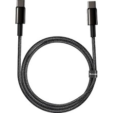 Mey İthalat Baseus Tungsten Gold Hızlı Şarj Kablosu Type-C To Type-C 100W, 1m, Siyah