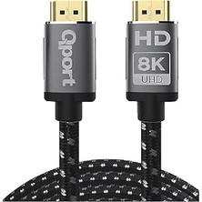 Mey İthalat Qport Q-HDMI213 3m HDMI 2.1V 8k Örgülü Altın Uçlu