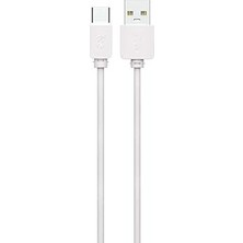 Mey İthalat Senon Zore Z-39 Type-C USB Kablo Beyaz Silikon 1 Metre Hızlı Şarj Destekli Veri Aktarımı Için Şarj Kablosu
