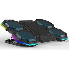 Mey İthalat Idock F12-1 Black 2600RPM Yüksek Devirli Fan Gaming Laptop Soğutucu Stand