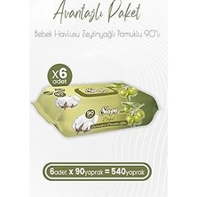 Mey İthalat Sleepy Zeytinyağlı ve Pamuklu Islak Bebek Havlusu 90 Yaprak x 6 (540 Yaprak)