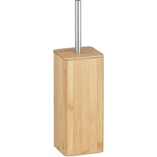 Mey İthalat Wenko Bambu Tuvalet Fırçası Tutucu, Metal, Ahşap, 37,5 x 11 x 11