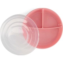 Mey İthalat Twistshake Kapaklı Bölmeli Bebek Çocuk Tabağı Pembe 6+ Ay