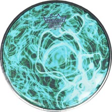 Mey İthalat Remo DA-4390-SD-SC018 Darbuka Derisi Dx Serisi Skyndeep Cleartone 9inc 38INC Collar Crimped Hoop Turquoise Mist Desenli