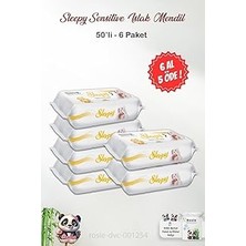Mey İthalat 6 Al 5 Öde Sleepy Sensitive 50'li Islak Bebek Mendil ve Rosıe Pamuk