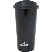 Mey İthalat Any Morning 500 ml Paslanmaz Çelik Termos Mug, Çift Katmanlı, Sızdırmaz Kapak, Siyah SI231902