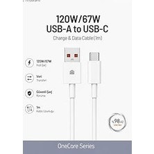 Mey İthalat Pdateknoloji 120W/67W Usb-A To Usb-C Hızlı Şarj ve Data Kablosu 1m Beyaz