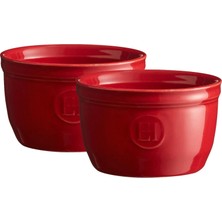 Mey İthalat Emile Henry Ramekin Fırın Kabı 2 Adet 9 cm Kırmızı/burgundy