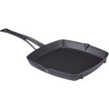 Mey İthalat Lava Döküm Izgara Tava, Metal Kulplu, 26X26 cm
