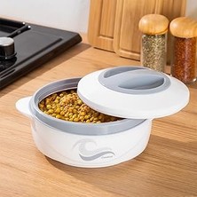 Mey İthalat Porsima 3149 1000 ml Yemek Termosu - Sızdırmaz Kilitlenebilir Kapak Paslanmaz Çelik Sefer Tası - Beyaz