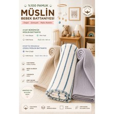 %100 Organik Pamuklu Kumaştan Üçlü Bebek Çocuk Battaniye Seti ( Xl Boy ) ( Oeko-Tex Sertifikalıdır )