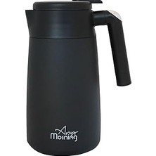 Mey İthalat Any Morning 1.2 L Paslanmaz Çelik Termos, Sızdırmaz Kapaklı Geniş Ağızlı Siyah SI232250