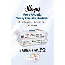 Mey İthalat Sleepy Yüzey Temizlik Havlusu 8 Katlı 4 x Large 100 Yaprak ve Pamuk